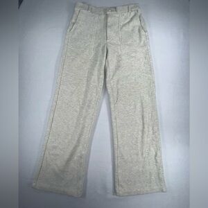 Monrow Women’s Wide Leg Ribbed Knit Pants w/Patch Style Pockets & Zipper